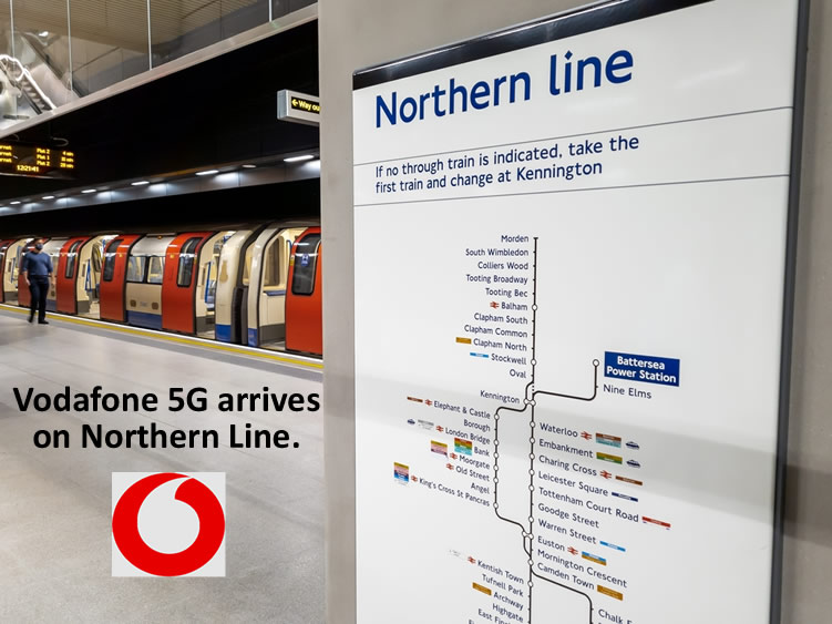 Vodafone 5G arrives on the Northern Line
